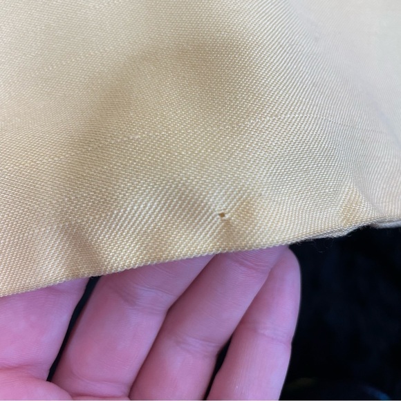 VINTAGE 70’s Pastel Yellow Empire Waist Dress w Train - Picture 11 of 14